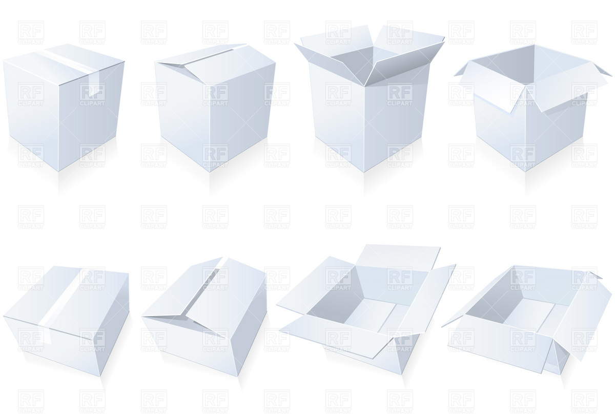 1200x814 White Cardboard Boxes Vector Image Of Objects Good
