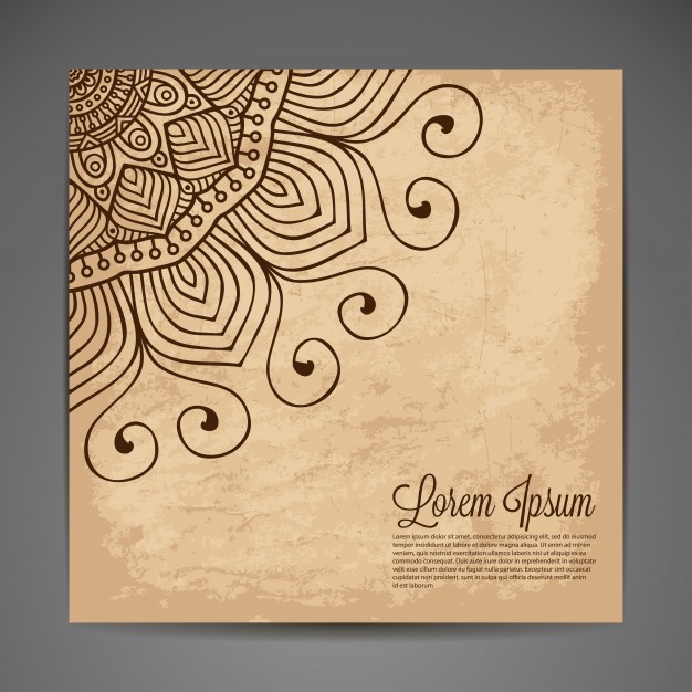 626x626 Card With Mandala Decoration On Cardboard Vector Free Download