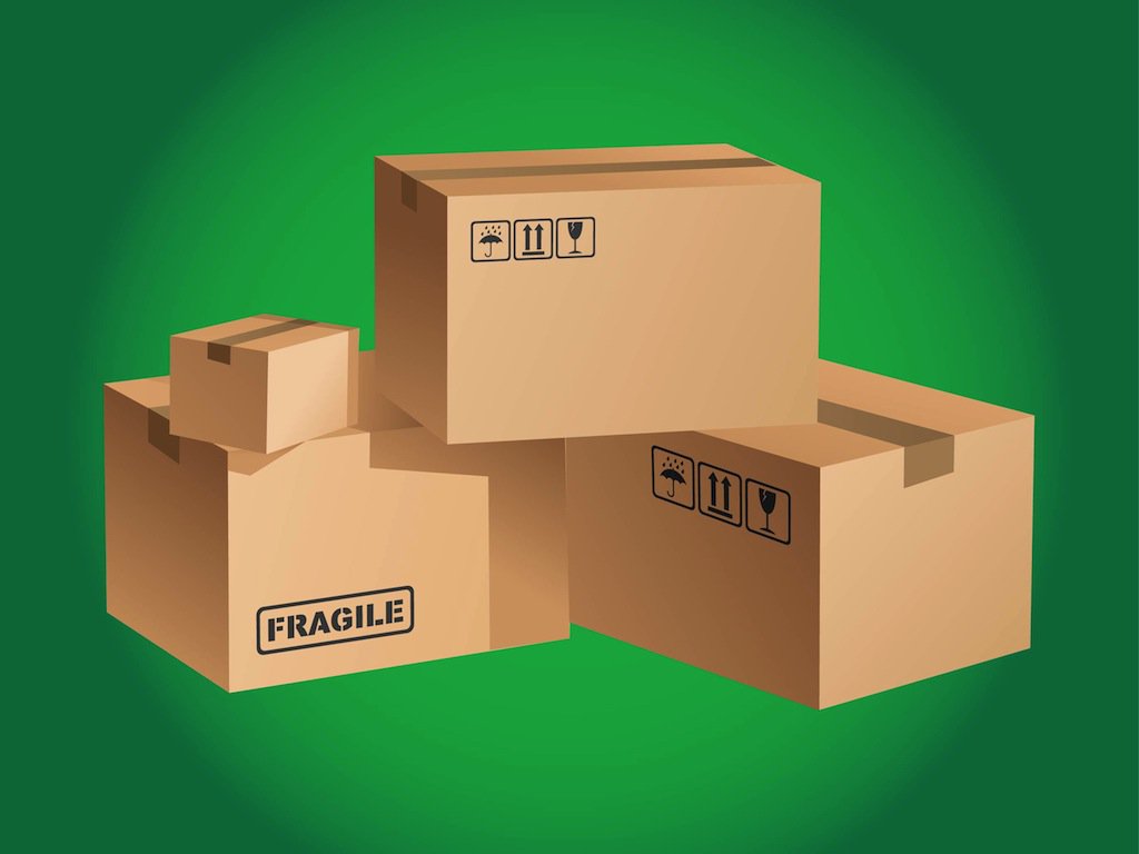 1024x768 Cardboard Boxes Vector Vector Art Graphics