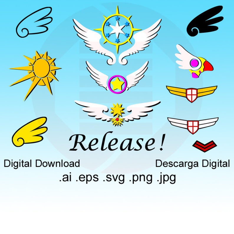 794x794 Anime Card Captor Sakura Kinomoto Clipart Vector Printable Etsy