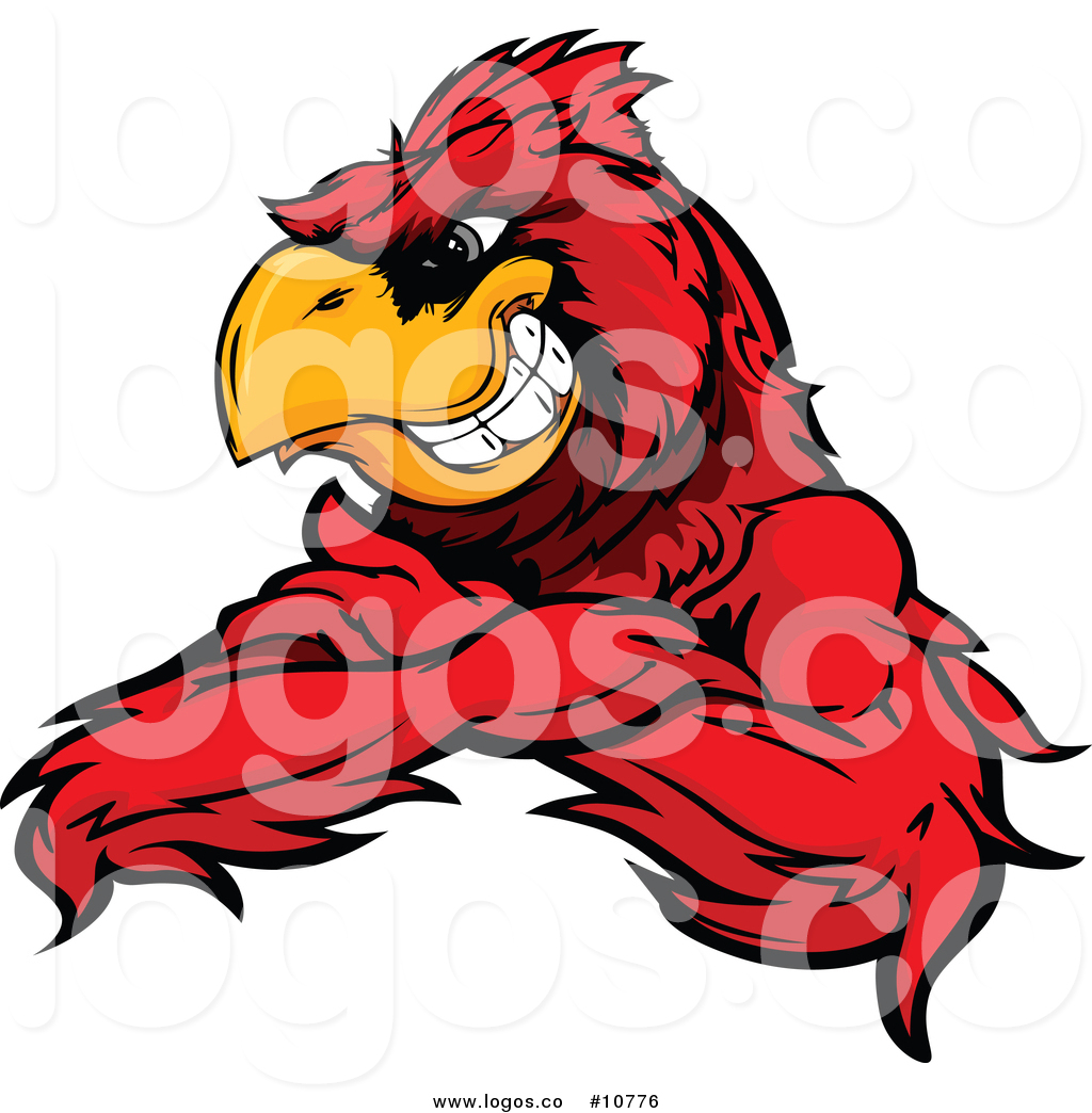 1024x1044 Vector Logo Of A Grinning Tough Red Cardinal Bird With Folded Arms