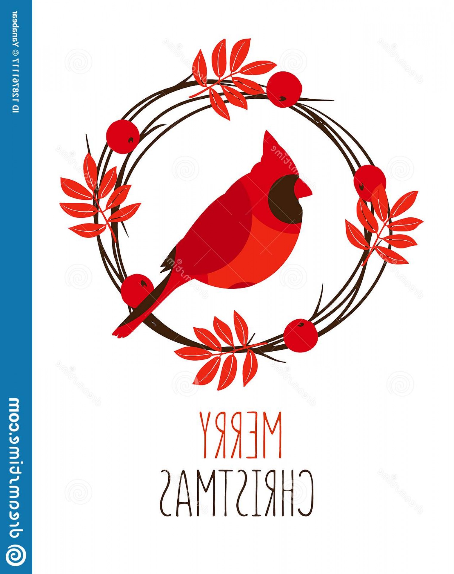 Merry Christmas Card Leaves Red Cardinal Wreath Branches White 1521x1920 Merry Christmas Card Leaves Red Cardinal Wreath Branches White