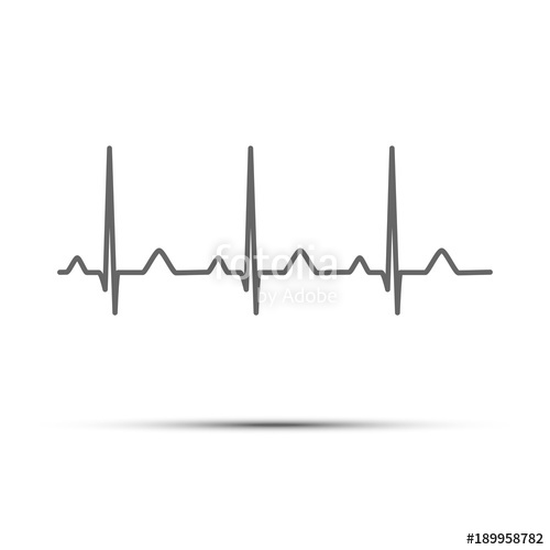 500x500 Black Line Heart Rate Isolated On White Background Vector Cardio