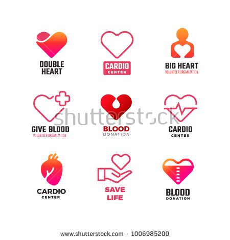 450x470 Stock Vector Cardiology And Blood Donation Vector Medical Logos