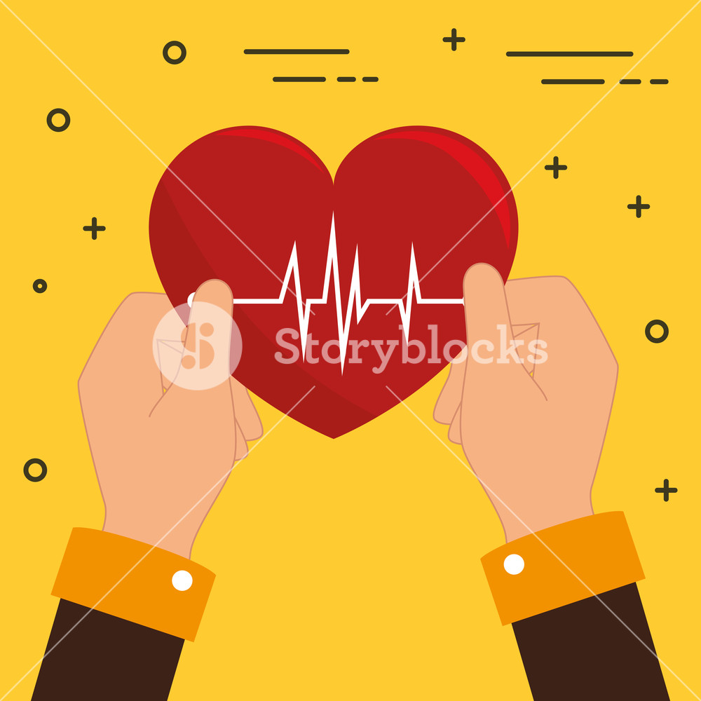 1000x1000 Hands With Heart Cardio Vector Illustration Design Royalty Free