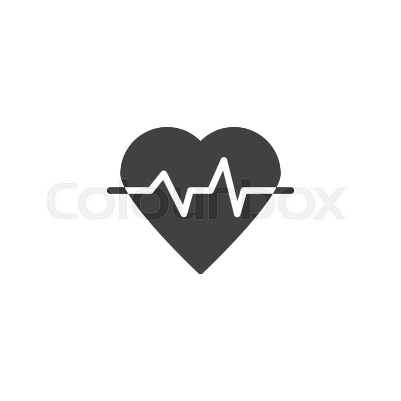 800x800 Heart Cardiogram Vector Icon Filled Stock Vector Colourbox