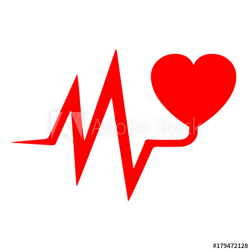 500x500 Heart Pulse, One Line, Cardiogram