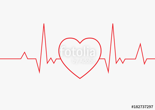 500x354 Heart Pulse Cardiogram Vector Illustration Stock Image