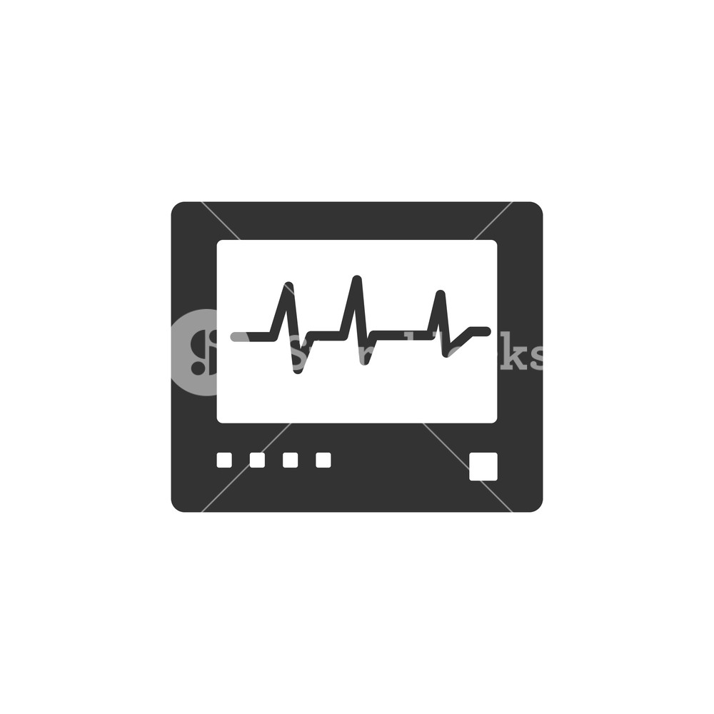 1000x1000 Heart Rate Monitor Icon On A White Background Heartbeat