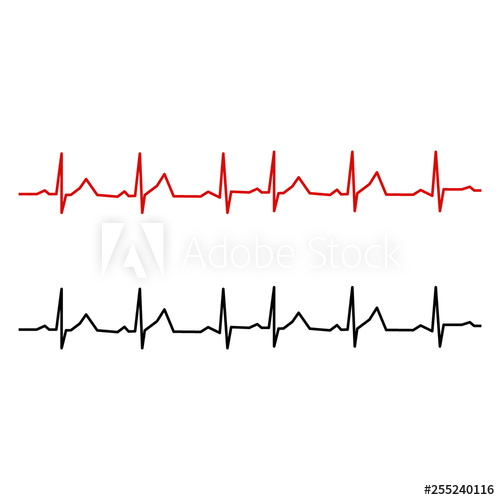 500x500 Heartbeat Line Icon Heart Rhytm Ecg Electro Cardiogram Vector