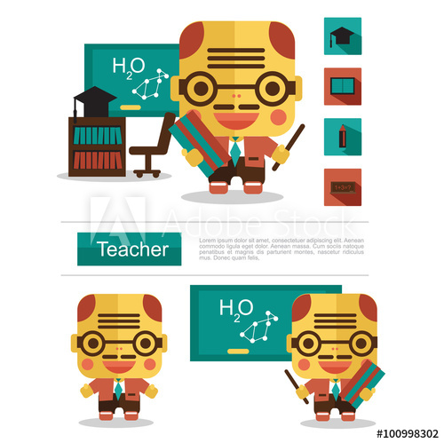 500x499 Character Design Teacher Career, Icon Vector With White Backgrou