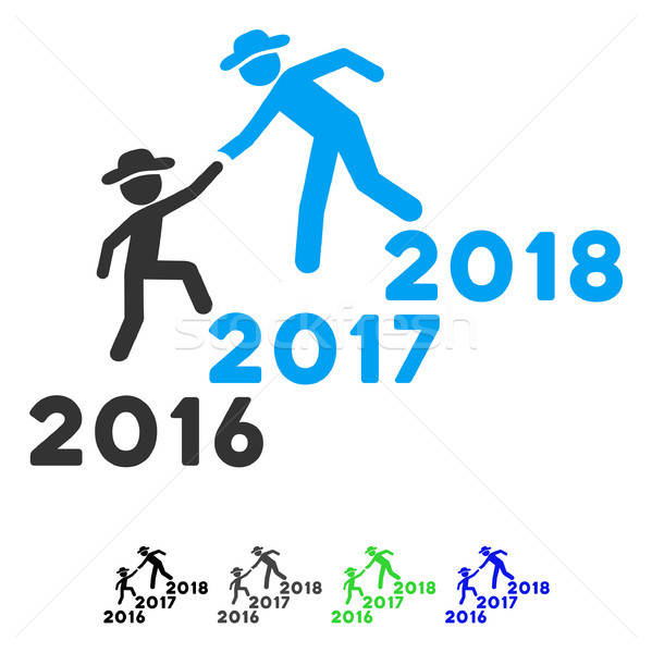 599x600 Annual Gentlemen Career Help Flat Icon Vector Illustration