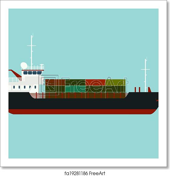 561x581 Free Art Print Of Dry Cargo Ship Vector Image Of Big Dry Cargo