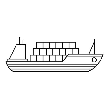 450x450 Ship With Cargo Icon Outline Illustration Of Cargo Ship Vector