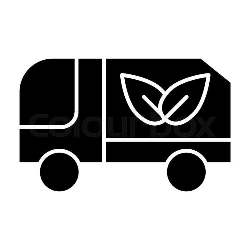 800x800 Eco Truck Solid Icon Lorry With Eco Stock Vector Colourbox