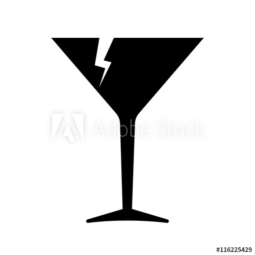 500x500 Fragile Icon Broken Cocktail Glass As Symbol Of Fragile Cargo