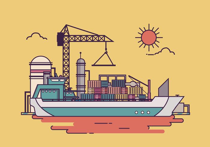 700x490 Shipyard Cargo Vector Illustartion