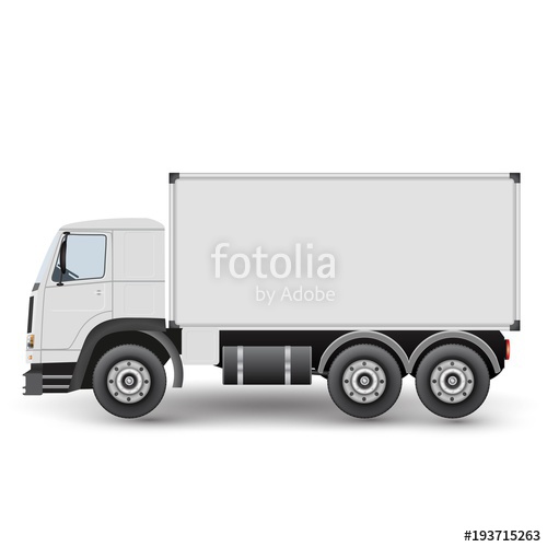 500x500 Big Truck Tractor For Transportation Cargo Vector Illustration