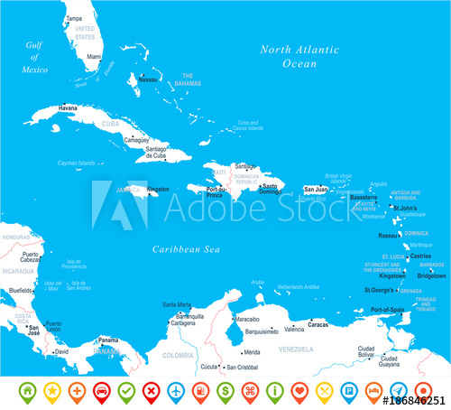 The Caribbean Map 500x454 The Caribbean Map