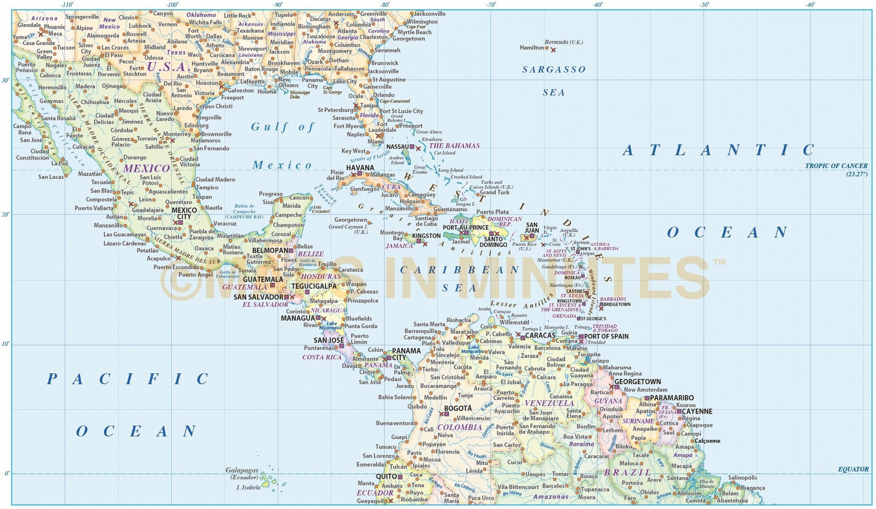 Best Free Map Usa And Caribbean Central America Vector 2792x1624 Best Free Map Usa And Caribbean Central America Vector