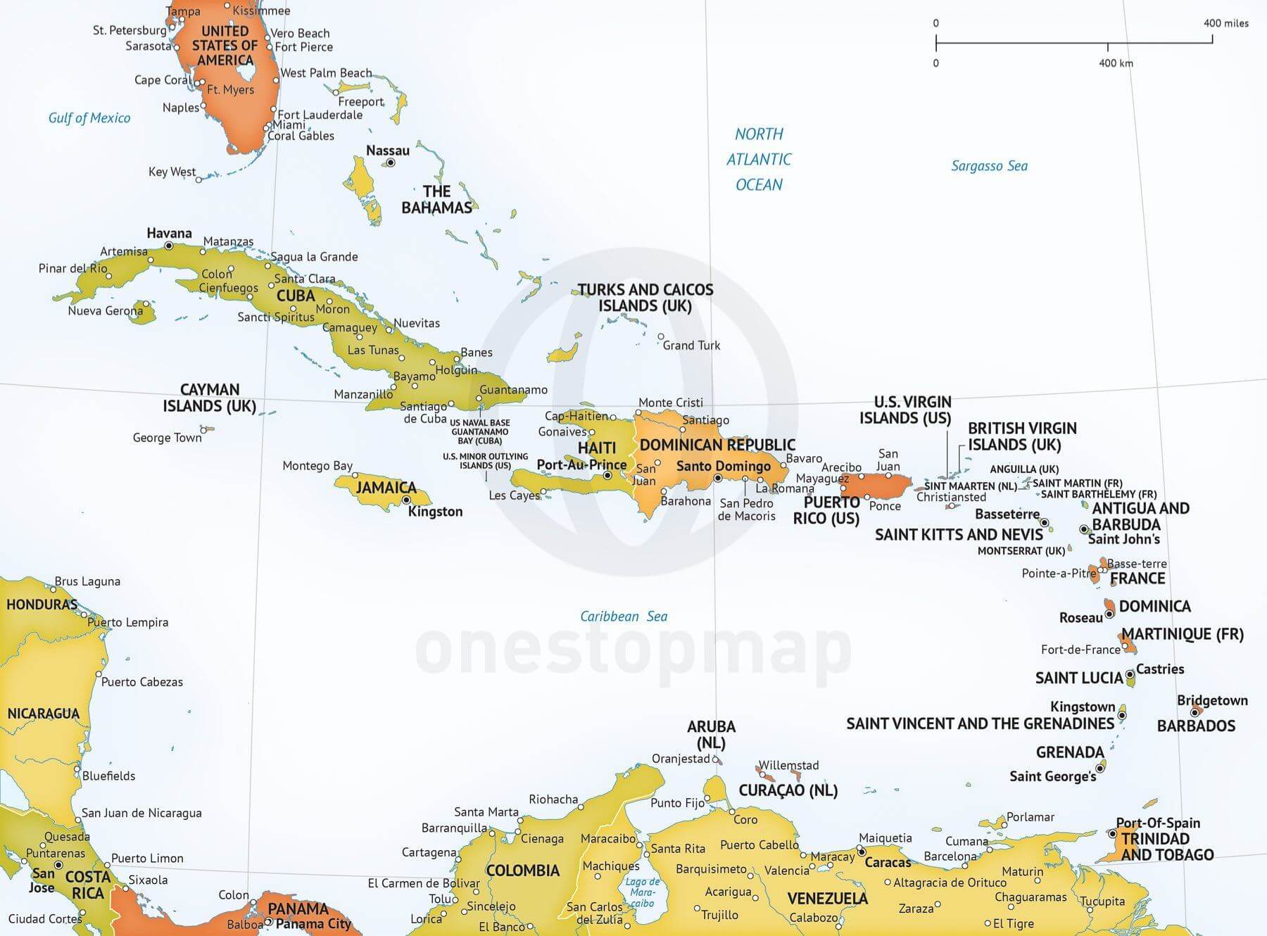 Vector Map Of Caribbean Political One Stop Map 1800x1330 Vector Map Of Caribbean Political One Stop Map