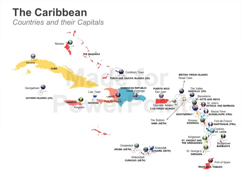 Caribbean Map Editable Powerpoint Maps Capitals 800x600 Caribbean Map Editable Powerpoint Maps Capitals