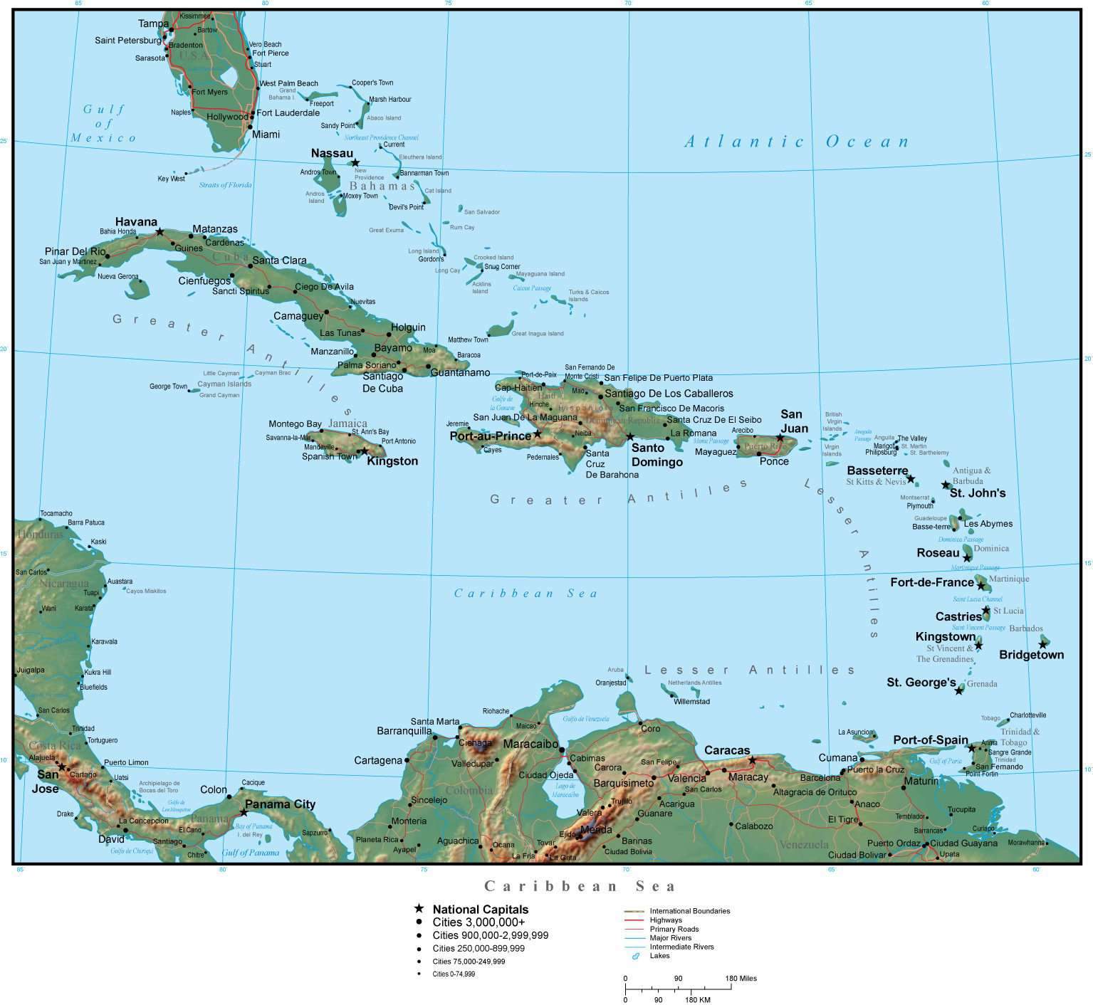 Caribbean Map Vector at Vectorified.com | Collection of Caribbean Map ...