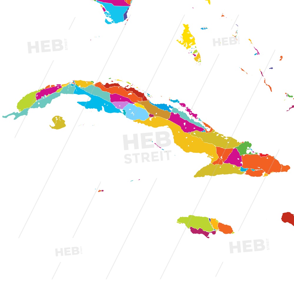 Cuba, Caribbean, Colorful Vector Map Hebstreits Sketches 1000x1000 Cuba, Caribbean, Colorful Vector Map Hebstreits Sketches