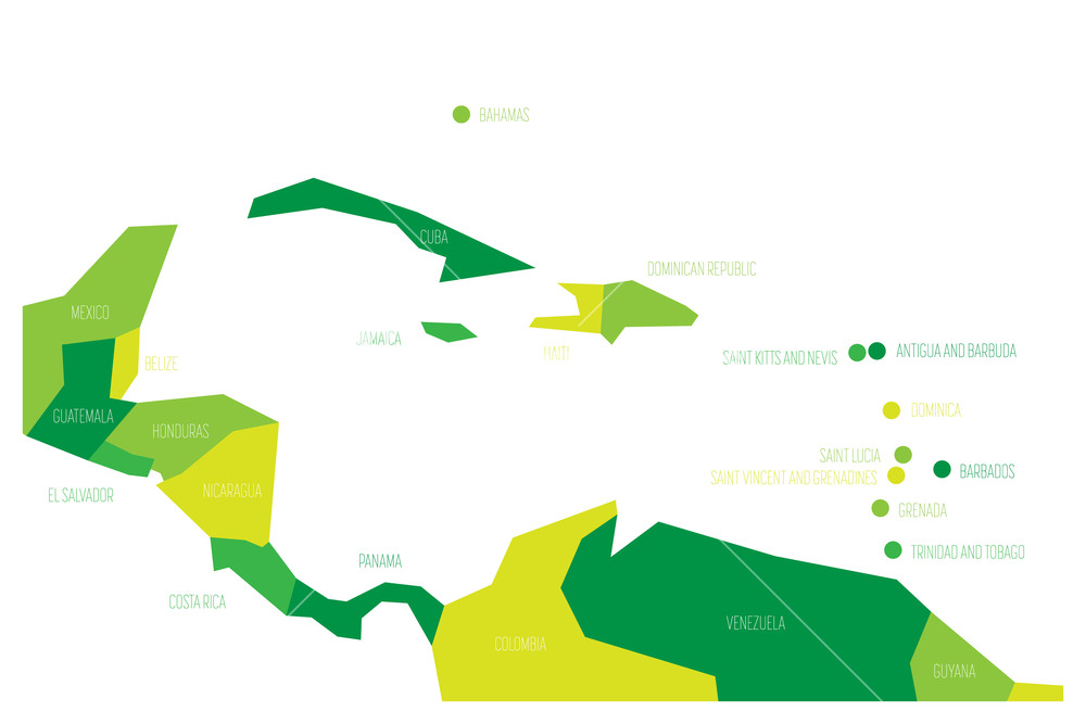 Map Of Central America And Caribbean Simlified Schematic Vector 1000x667 Map Of Central America And Caribbean Simlified Schematic Vector