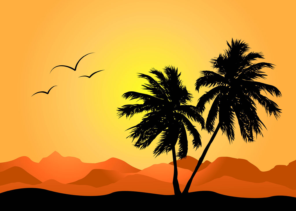 Tropical Landscape Vector Art Graphics 1024x730 Tropical Landscape Vector Art Graphics