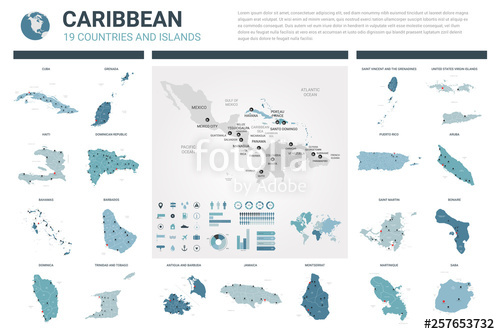 Vector Maps Set High Detailed Maps Of Caribbean Countries 500x334 Vector Maps Set High Detailed Maps Of Caribbean Countries