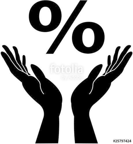 461x500 Caring Hands And Percentage Sign Illustration