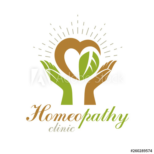 500x500 Caring Hands Holding Heart, Vector Graphic Symbol Homeopathy