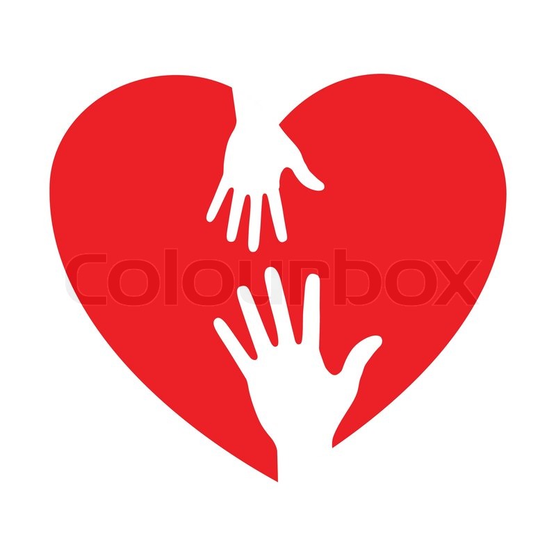 800x800 Heart Icon With Caring Hands, Vector Stock Vector Colourbox