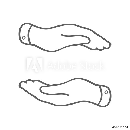 500x500 Linear Caring Hands Icon