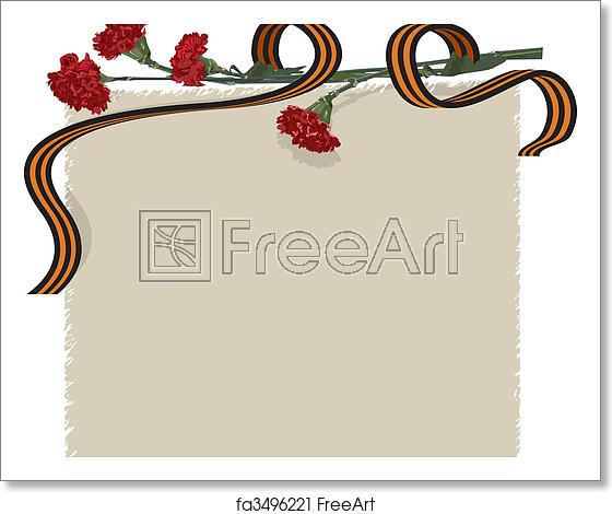 560x470 Free Art Print Of Carnation Flower And Ribbon Carnation Flower