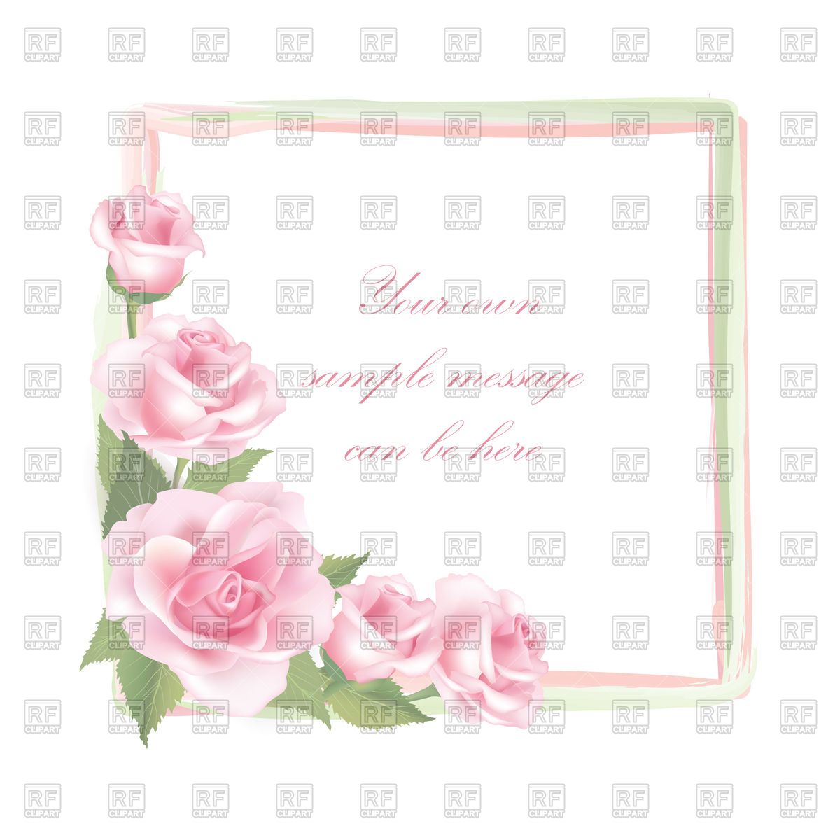 1200x1200 Floral Frame With Pink Rose
