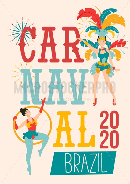 424x600 Carnaval Poster Design Template Brazil Festival Colorful Greeting