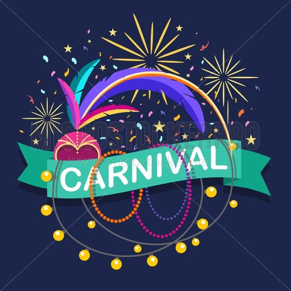 600x600 Colorful Carnaval Greeting Card Vector Design Template