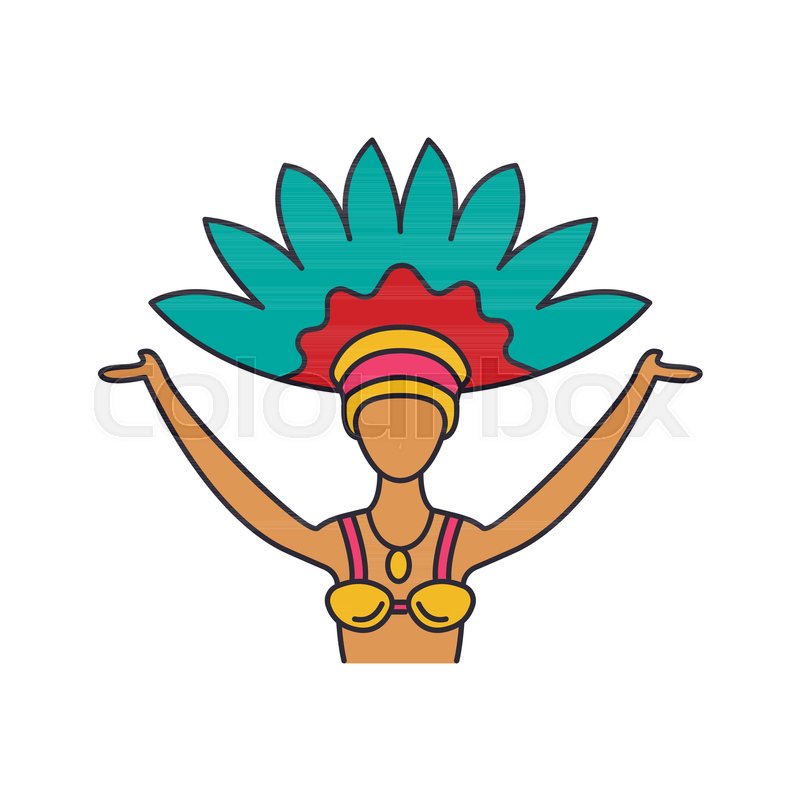 800x800 Brazilian Woman Carnaval Icon Cartoon Stock Vector Colourbox
