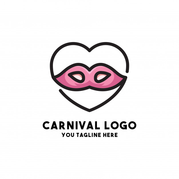 626x626 Carnival Logo Vector With Mask Concept Style Holiday Vector