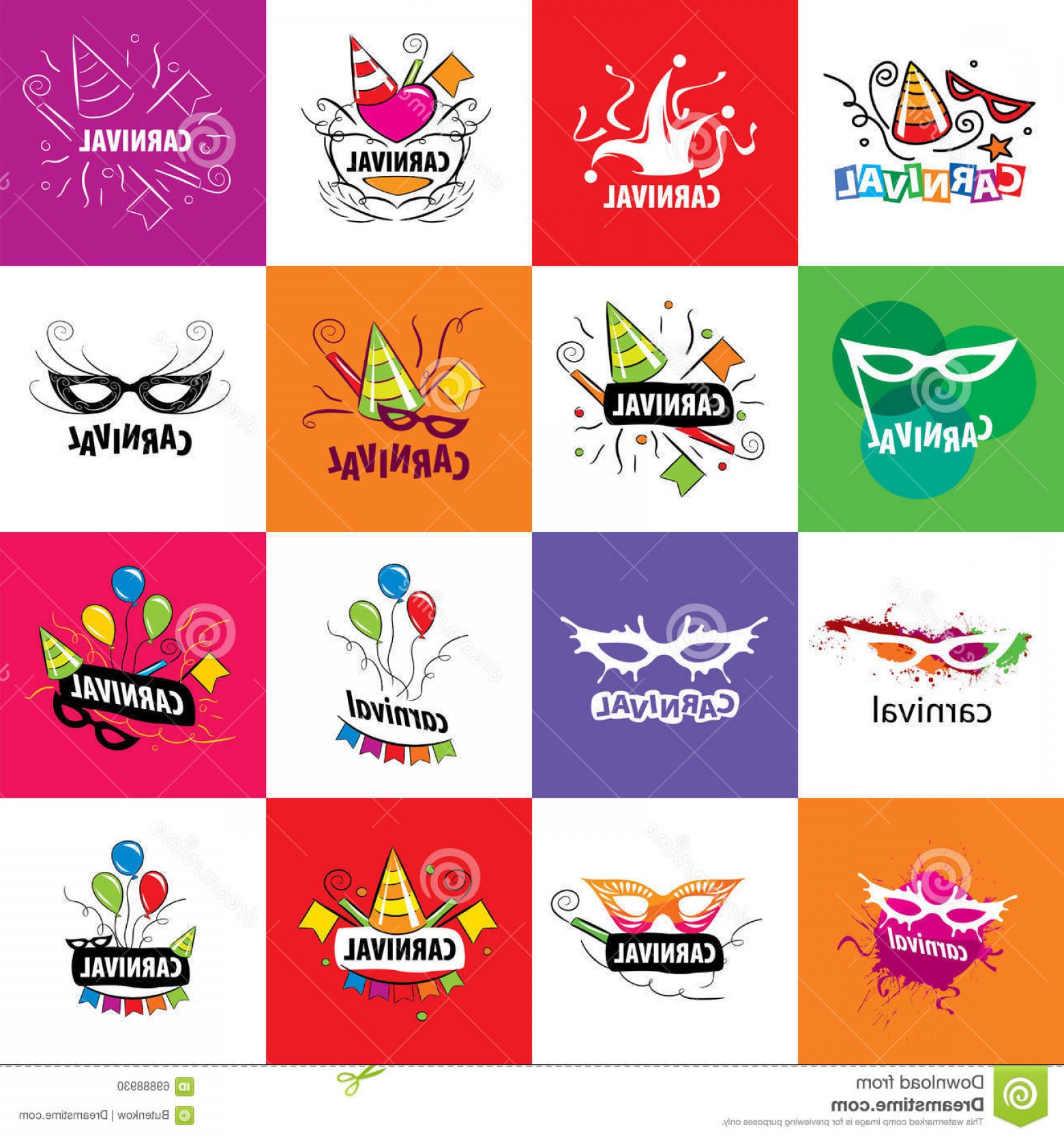 1560x1668 Stock Illustration Carnival Vector Logo Abstract Template Festival