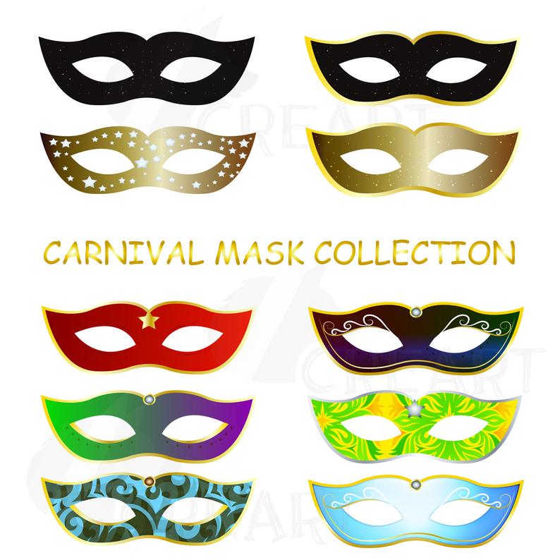 794x794 Carnival Mask Collection Mardi Gras Masks Vectors For Etsy