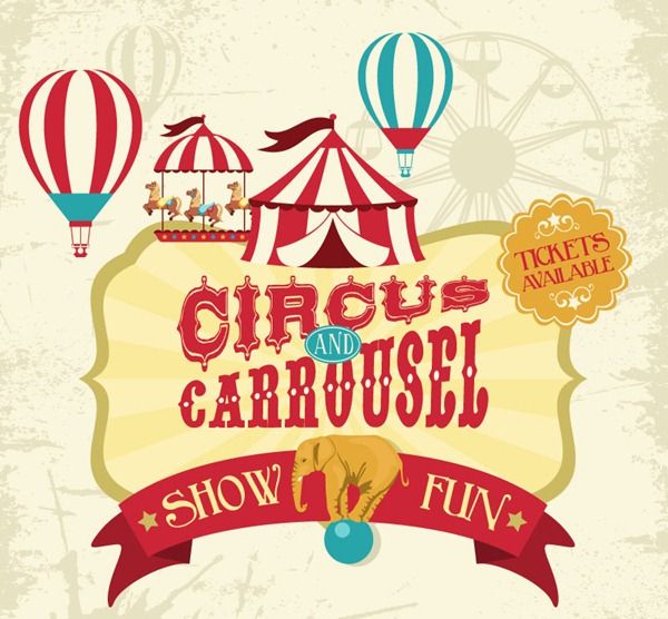 600x556 Beautifully Circus Poster Vector Graphics Circus