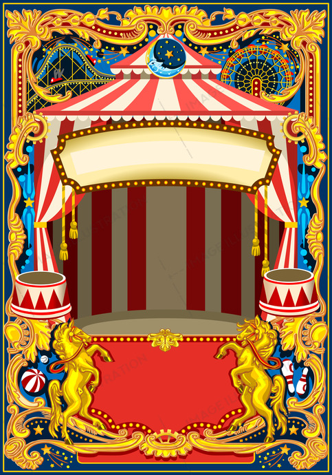 483x690 Circus Poster Vector Frame