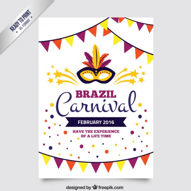 626x626 Cute Brazil Carnival Poster Vector Free Download