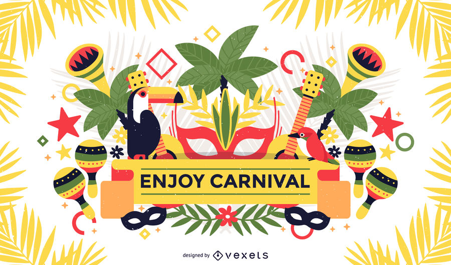 900x529 Tropical Brazil Carnival Poster
