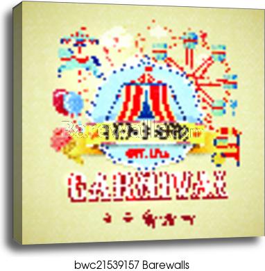 382x390 Vintage Carnival Poster, Canvas Print Barewalls Posters Prints