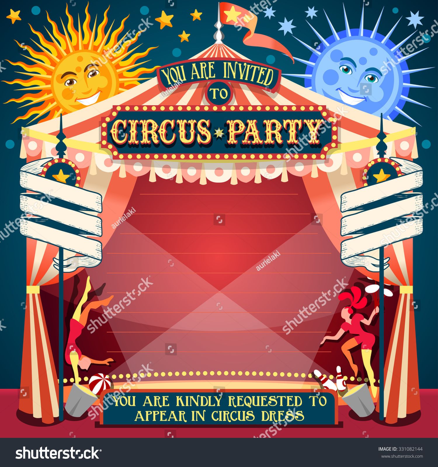 1500x1600 Carnival Circus Tent Invite Fair Template Theme Circus Vector