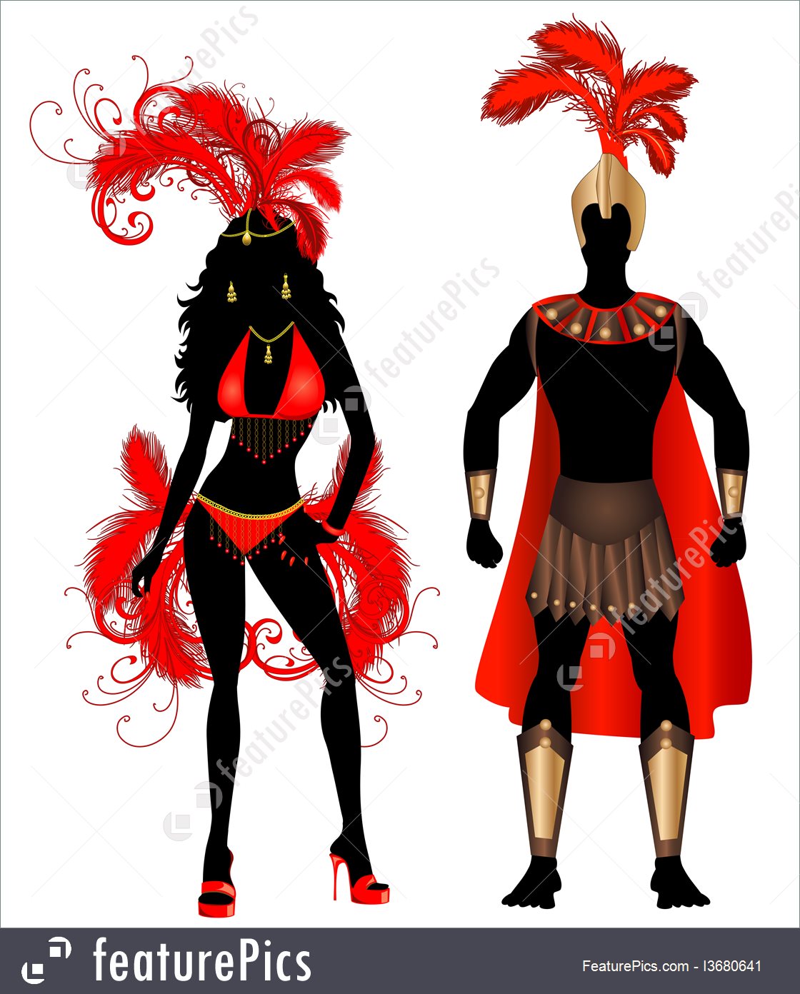1120x1392 Illustration Of Carnival Silhouette Couple Red